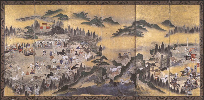 相馬野馬追図屏風(左隻)の写真