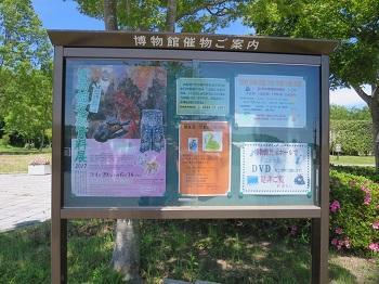 博物館南側駐車場の掲示板