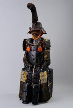 南相馬市で開催されている特別展に展示されている伊達成実が着用していた甲冑の写真