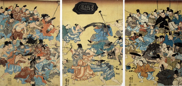 浮世絵「墨戦之図」