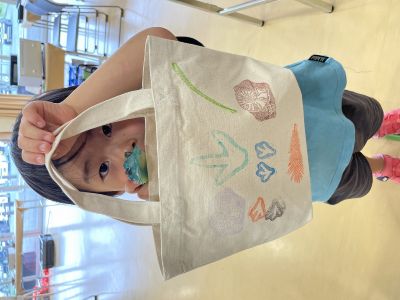 化石スタンプのトートバッグ