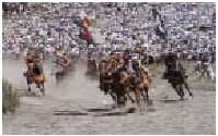 甲冑競馬の競技の写真