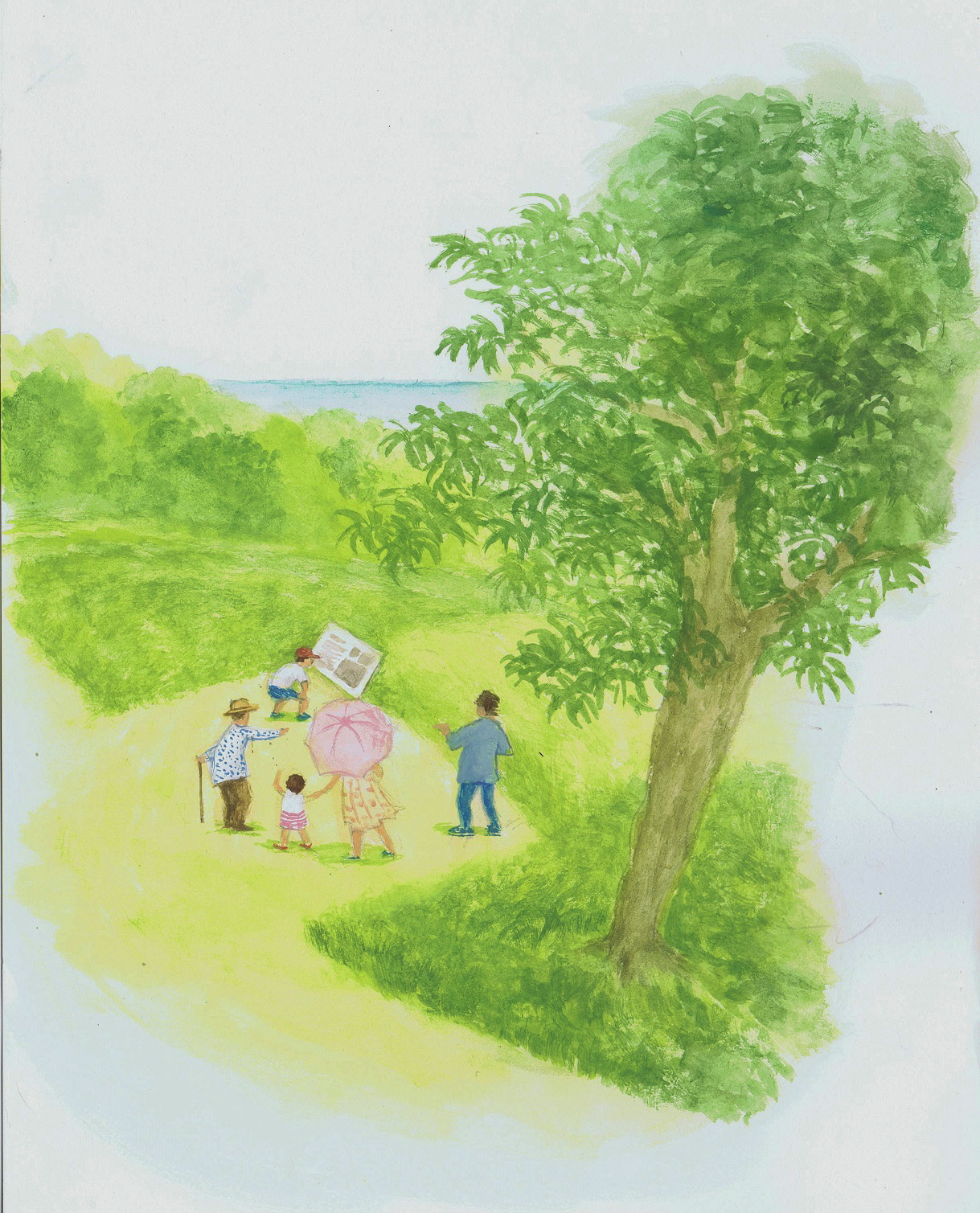 浦尻貝塚史跡公園見学イメージ 絵:安芸早穂子