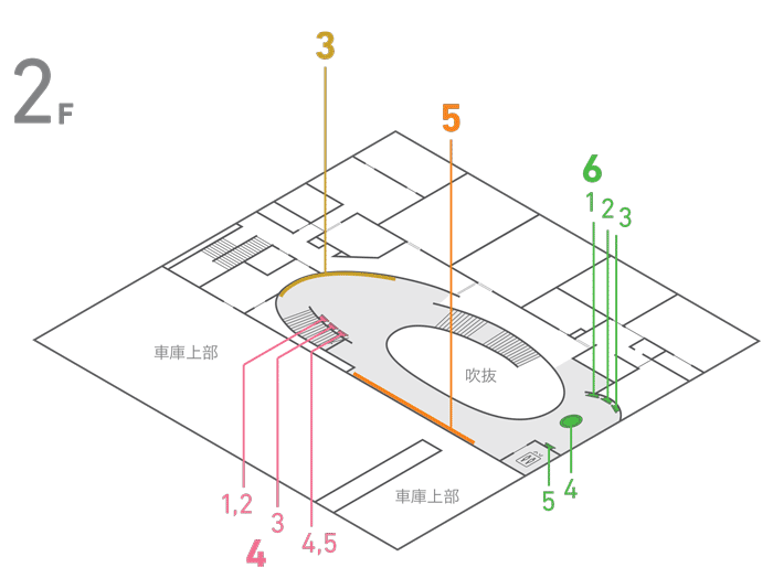 市消防・防災センターの2階のフロア図