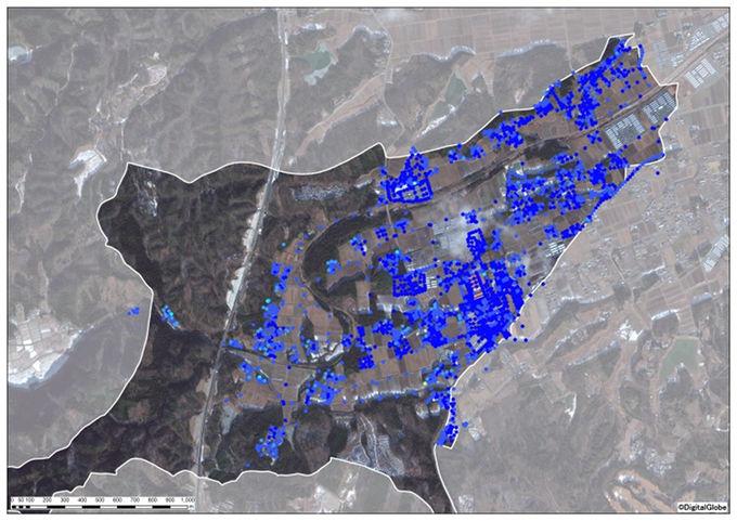 小池地区全体の除染後の空間線量図