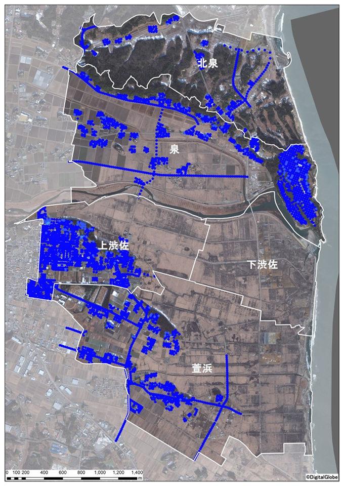 原町区東部地区事後モニタリングの生活圏除染図