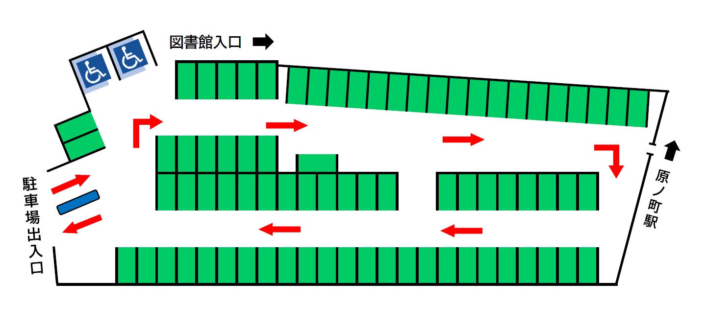 中央図書館・情報交流センター駐車場見取図