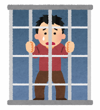 牢屋に入っている人のイラスト画像