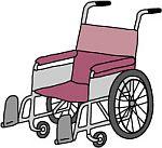 赤い車椅子の画像