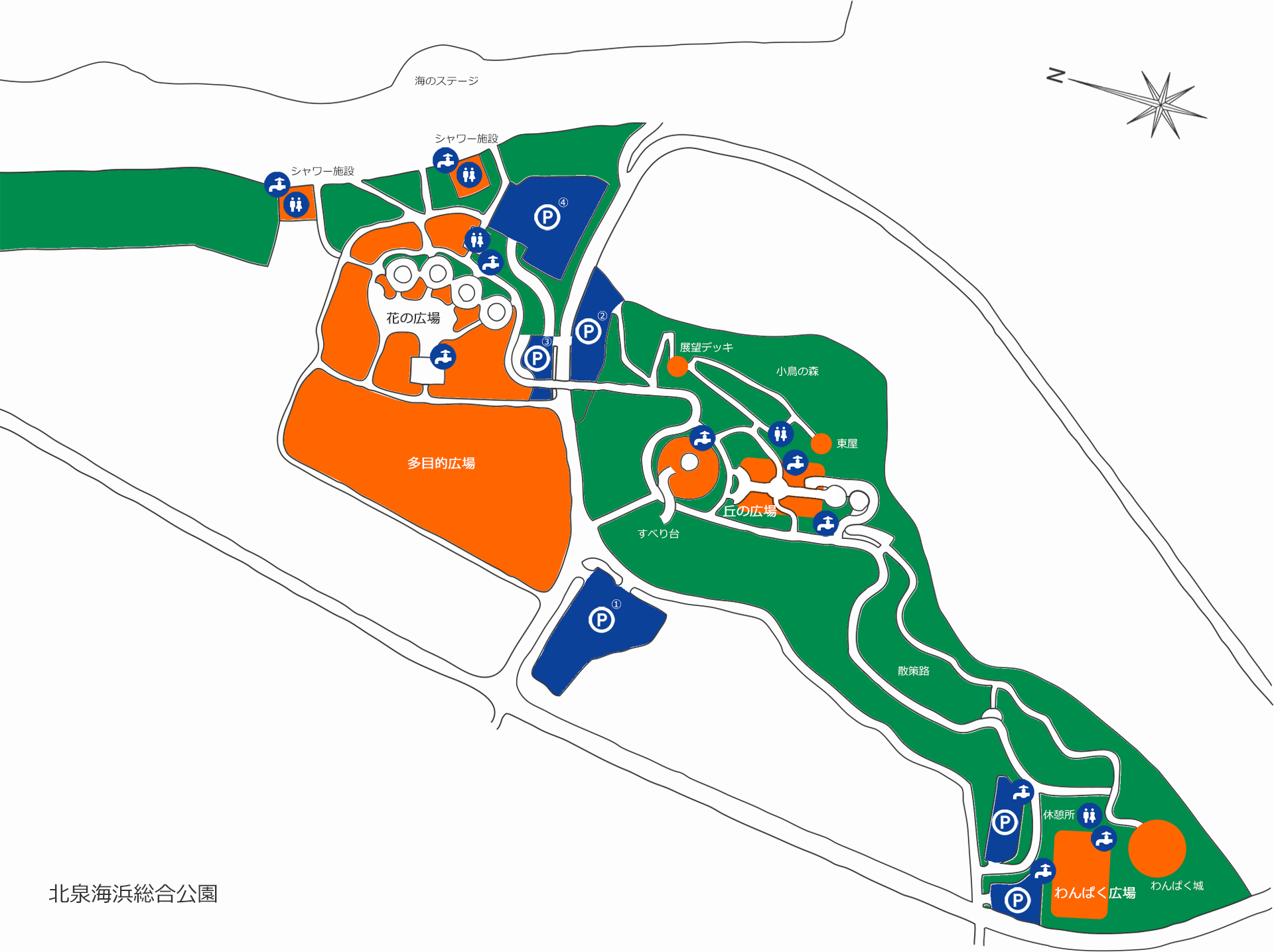 北泉海浜総合公園の施設マップ画像