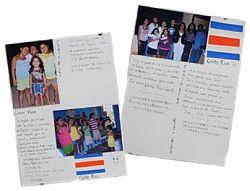 コスタリカから寄贈された応援メッセージと写真を組み合わせた寄せ書きの写真