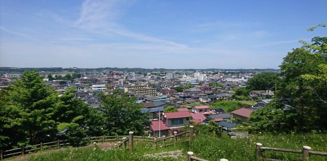 江戸時代の本陣山（旧本陣）から見た原町区