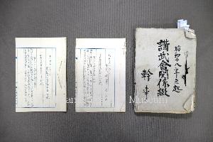 戦中・戦後の野馬追について書かれた報告書。表紙には筆で「昭和18年度起 講武会関係綴 幹事」と書かれている。