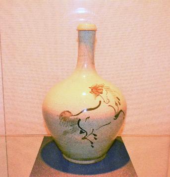 大堀相馬焼 灰釉駒図徳利