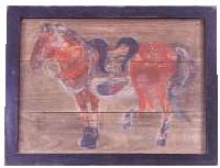 平福穂庵筆の神馬図絵馬の写真