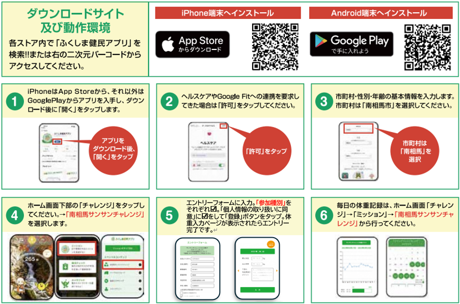 サンサンチャレンジアプリ登録手順