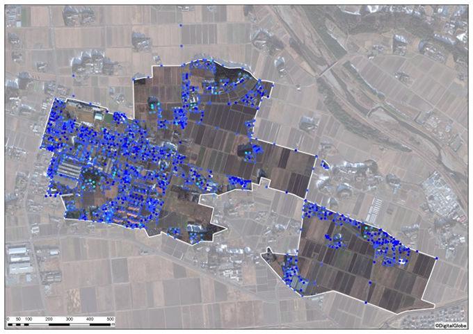 北長野地区全体の除染後の空間線量図