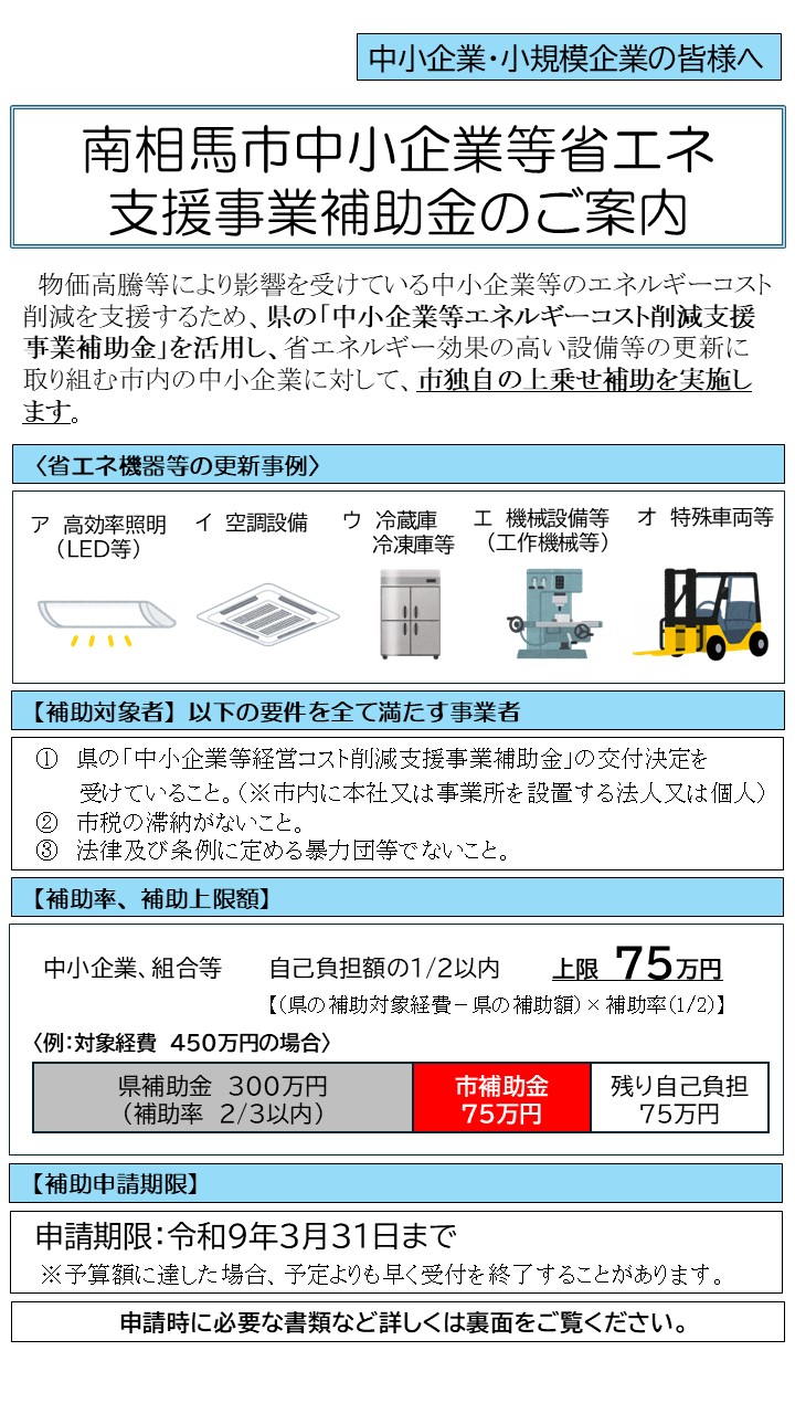 南相馬市中小企業等省エネ支援事業補助金1